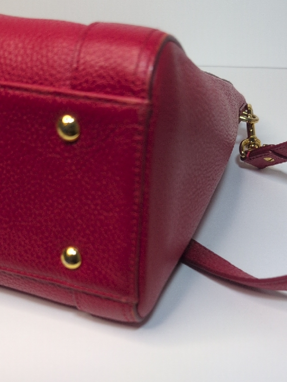 MCM Red Studded Leather Crossbody/ Tote Bag - Picture 9 of 16